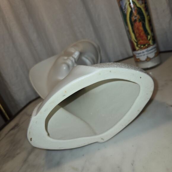 Mid Century Modern Abstract Ivory White Female Bust Signed Serena - Picture 9 of 10